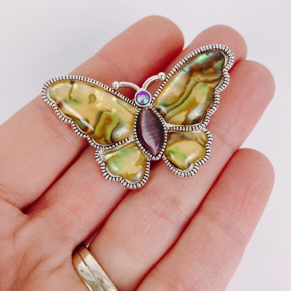 VTG Butterfly Brooch Enamel Figural Animal Pin Playful Whimsical Colorful - Picture 2 of 9